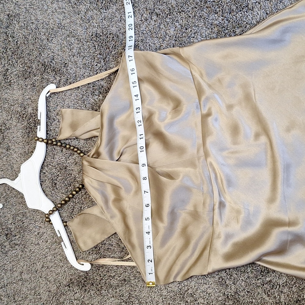 Michael Kors silk sleeveless blouse - 12 - gold/bronze beads - Picture 6 of 10